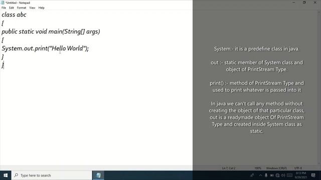 First Java Program || how to Compile and Run Java Program using Command Prompt