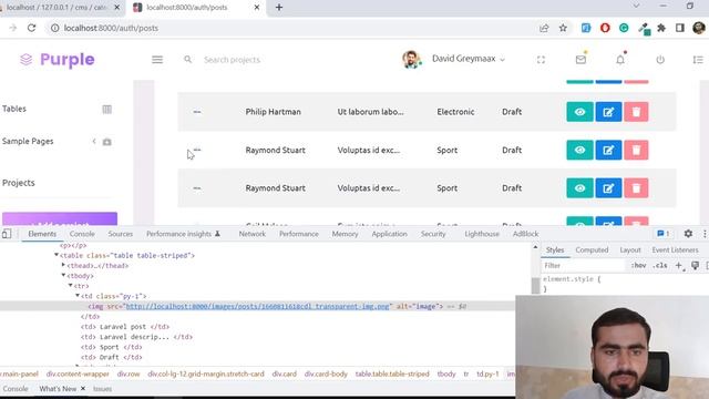 (18)(part-2) Display Images in Html Table | Build content management system in PHP Laravel