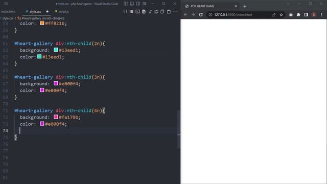 Pop Heart Game using HTML CSS and JavaScript | Pop Balloons Game (Free JavaScript Project)