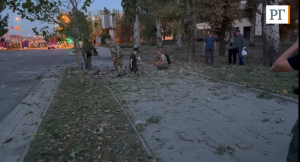 Кадры последствий вечернего обстрела центра Донецка 2 сентября