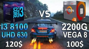 Ryzen 3 2200G VEGA 8 vs i3 8100 UHD 630 Test in 7 Games