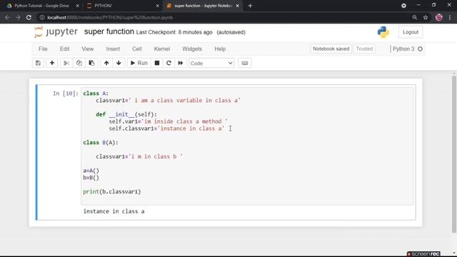 tut 30 super funtion in python in hindi with notes | super().__init__() | gujju computervalo