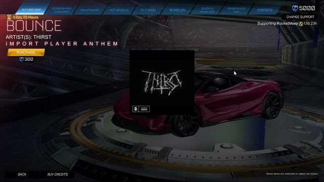 BOUNCE Player Anthem in the item shop - Rocket League