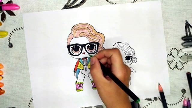 Coloring LOL Surprise Dolls Cheap GEL PENS | ЛОЛ Мультик Раскраска гелевыми ручками смотреть онлайн
