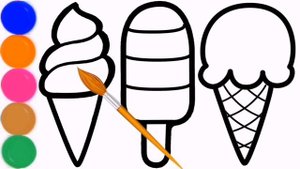 Раскраска Мороженое. Рисуем с детьми 6 порций мороженого яркими красками | Рисование для детей