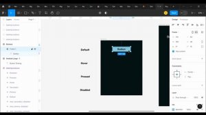 How to create an interactive button on Figma (Default, Hover, Clicked and Disabled state)