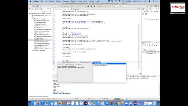 Core Java Basic Concepts | FREE Live Classes - Day - 10 | Java | Java Tutorial | JAVA | RedSysTech