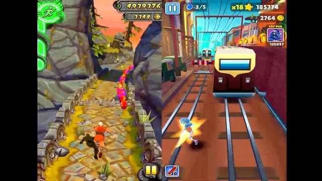 Temple Run 2 Sky Summit VS Subway Surfers Mumbai 2021 Android iPad iOS Gameplay HD смотреть онлайн