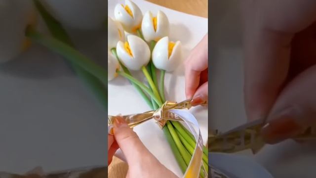 Egg bouquet #cookingart #cookingcrafts #art #cooking #egg #bouquet #snacks #flowers