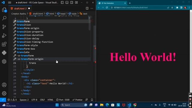 CSS Text Rotate Animation | css text animation | Ashutosh Python
