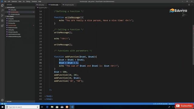Functions in php | User Defined Functions in php | php functions