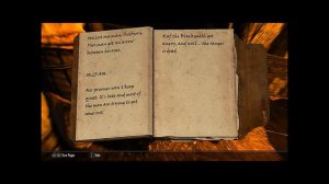 Durnolb Reads About the Dealings of Embershard Mine (Hunter's Cabin of Riverwood)