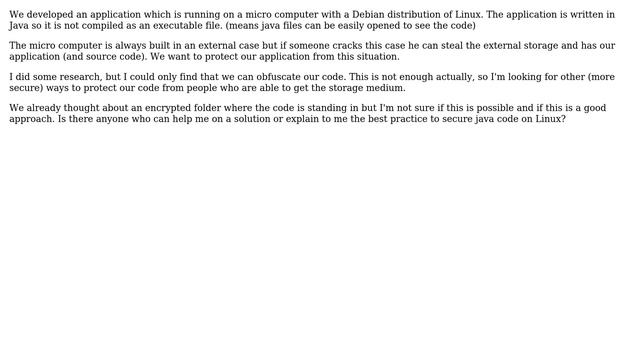 Unix & Linux: Secure Java code on Linux
