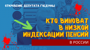 в Госдуме открыто назвали кто виноват в низкой индексации пенсий