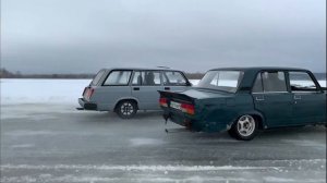 Дрифт на жиге по льду в Козельске.