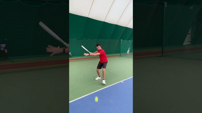 Удар справа замах Большой теннис Forehand