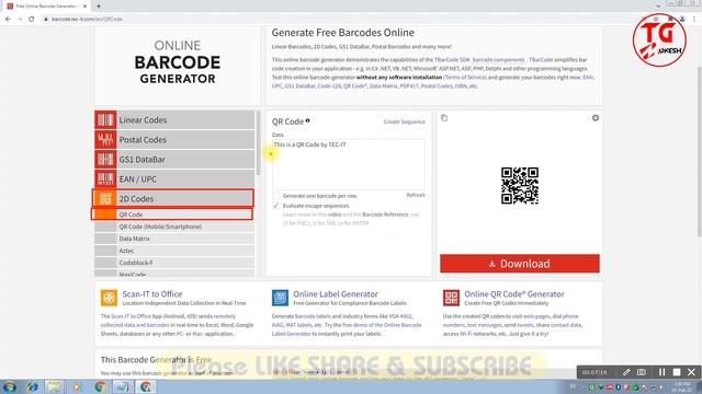 How to Create QR Code and BAR Code | How to Create 2D Barcode Online | QR Barcode kaise Create kare