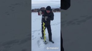 Зимняя рыбалка. Бурение лунок шуруповёртом.