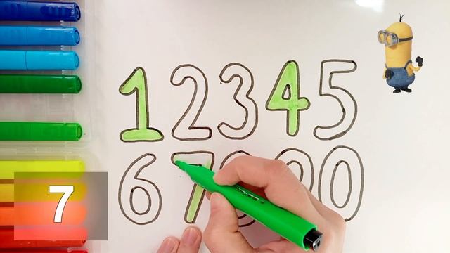 Drawing a numbers for kids |Bolalar uchun raqam chizish | Рисуем цифры для детей смотреть онлайн