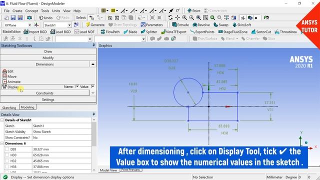 ANSYS Tutorial | Basic Sketch Tools in ANSYS Design Modeler | ANSYS Sketching Tutorial -3 | ANSYS 2