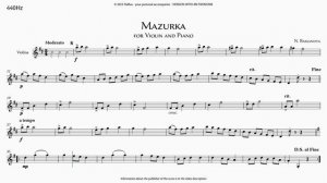 N. Baklanova: Mazurka for Violin - piano accompaniment
