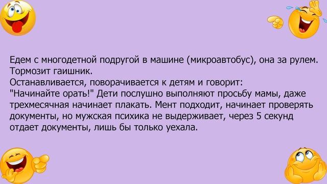Анекдот про многодетную мать и гаишника смотреть онлайн
