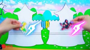 [?paper diy?] OMG! Rainbow Castle OR Black Castle? | Rapunzel Mother and Daughter Family