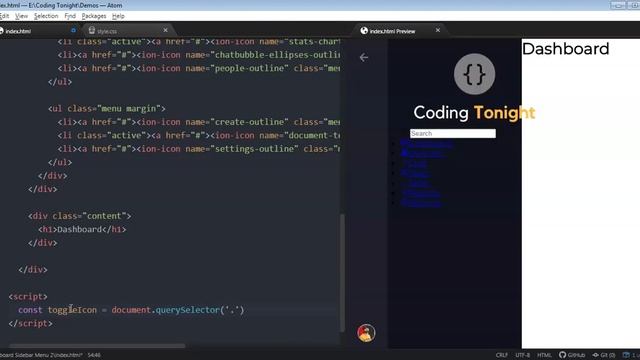 Responsive Sidebar Menu Using HTML CSS & JS  | Side Navigation Bar