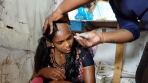 GIRL HEADSHAVE IN SALOON SHOP