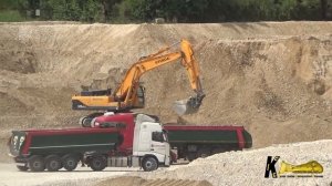 Hyundai 520 LC 9 Excavator Loading Volvo & Scania Truck's in a Gravel Pit