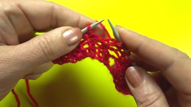 Ажурный узор спицами Листики схема вязания 8 смотреть онлайн