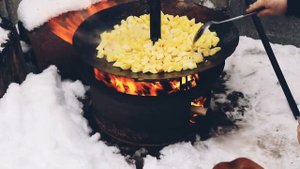 Картошка на диске. Отдых за городом.