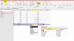 MS access tutorial: How to Display column totals in a datasheet using a Totals row