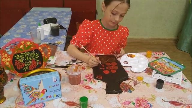 Роспись дощечки. МК Екатерины Павловой