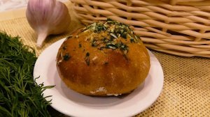 БУЛОЧКИ-ПАМПУШКИ С ЧЕСНОКОМ И ЗЕЛЕНЬЮ НА ЗАКВАСКЕ!!!