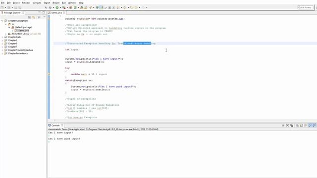 Java Exception Handling-Define Exeptions,Class Heiarchy,Exception Types, and Handling Exceptions