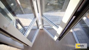 Остекление беседки загородного дома. Дверь Патио Гармошка (ROTO Patio Fold)