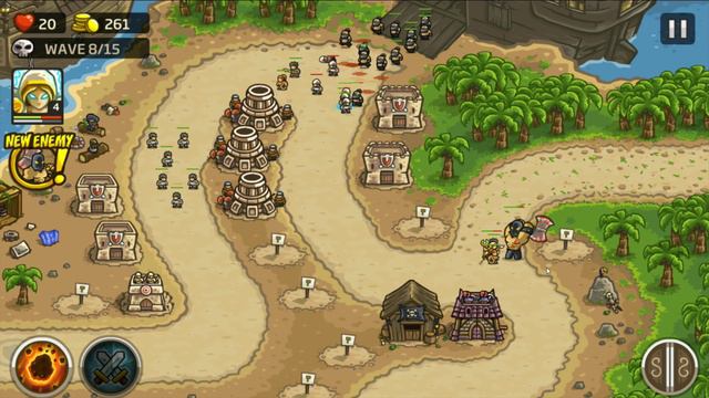 Kingdom Rush Frontiers прохождение уровень 5, 2 звезды смотреть онлайн