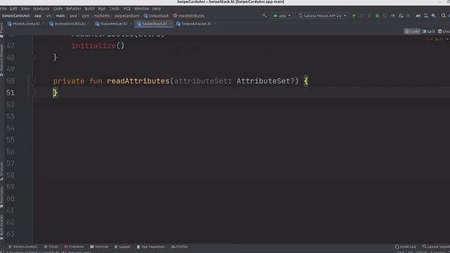 kotlin android how to make/create/added Tinder Like Swipe Cards animation in android studio tutoria