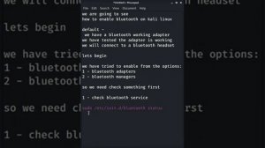 Kali Linux | How to enable Bluetooth Adapter in Kali linux or linux using Terminal | No Audio