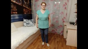 Летняя кофта-туника 52 раз.спицами готова! Ковид?! Федоре осталось не долго...
