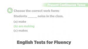 A2 English Level Test #44 - Present Continuous Tense | English Grammar | EnglishTestforFluency