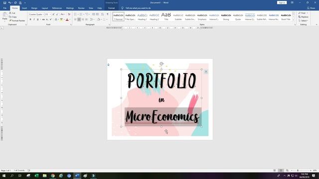 HOW TO CREATE A COVER PAGE (USING MS WORD)