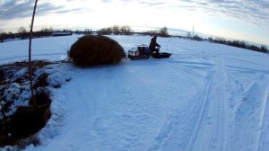 Мотобуксировщик МУЖИК с модулем ТОЛКАЧ помогает по хозяйству