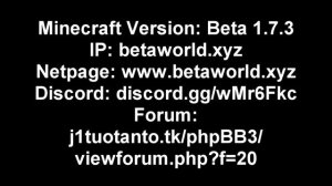 BetaWorld Minecraft Beta 1.7.3 Server!! (2020) (2023 still online)