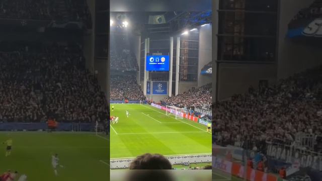 Copenhagen fans celebrate when Diogo Goncalves equalizes in the match against ManUnited #copenhagen