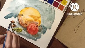 Осенний натюрморт акварелью