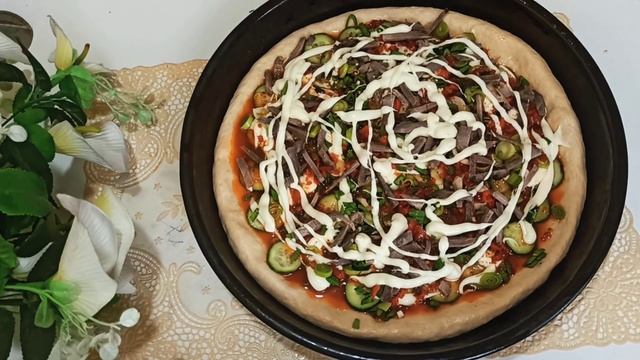 ДОМАШНЯЯ ПИЦЦА  ДЛЯ БОЛЬШОЕ КОМПАНИИ!! САМАЯ ВКУСНАЯ ПИЦЦА  Вкусный Рецепт птица