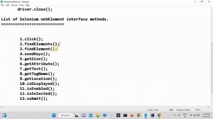 Webelement in selenium | webelement methods in selenium | webelement commands |webelement interface