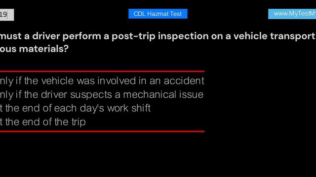 CDL Hazmat Practice Test 2023 Hazardous Material Endorsement Exam Knowledge Test Prep